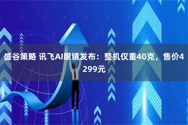 盛谷策略 讯飞AI眼镜发布：整机仅重40克，售价4299元