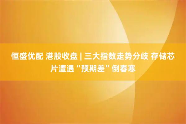 恒盛优配 港股收盘 | 三大指数走势分歧 存储芯片遭遇“预期差”倒春寒